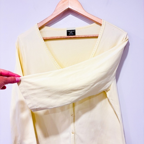 TRIBAL Pale yellow cardigan with rhinestones - Picture 6 of 8